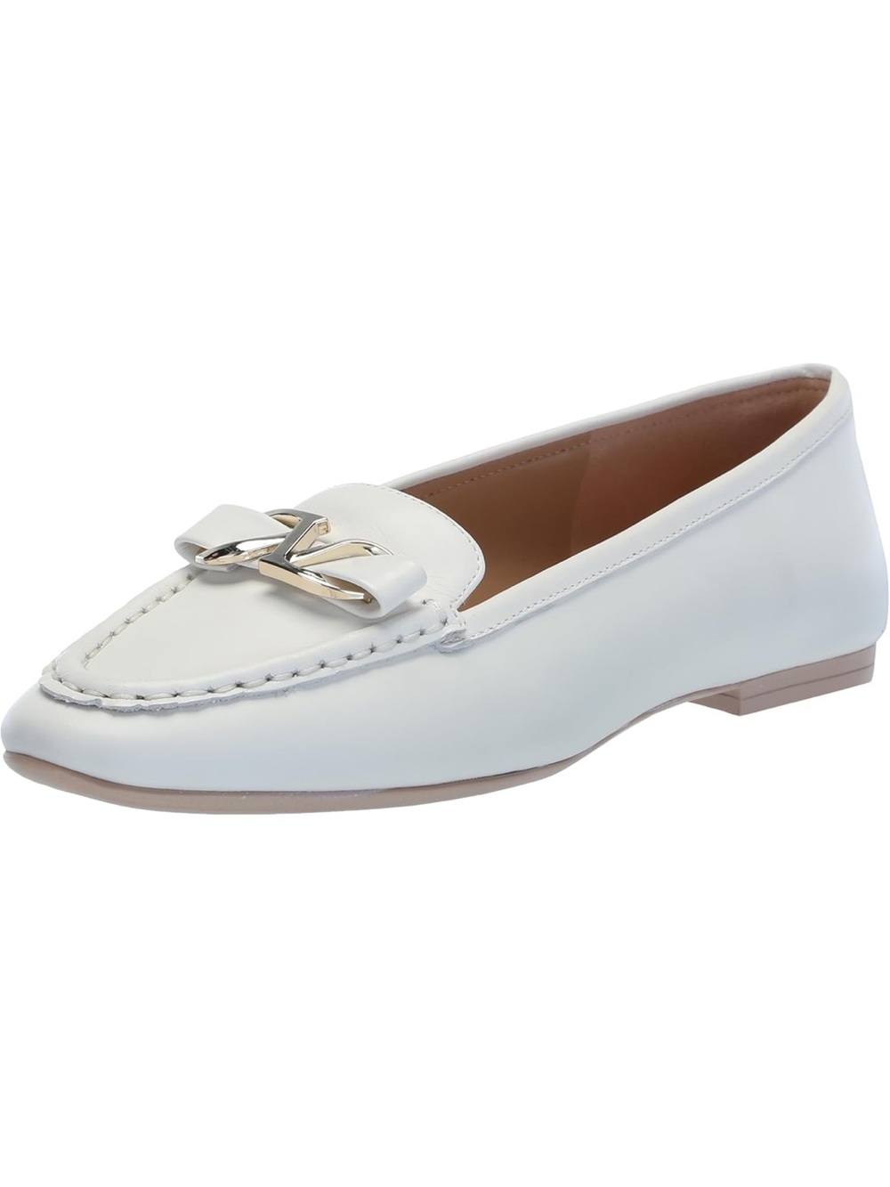 NWT Naturalizer White Leather Slip-On Loafer with Gold Chain 12 WIDE